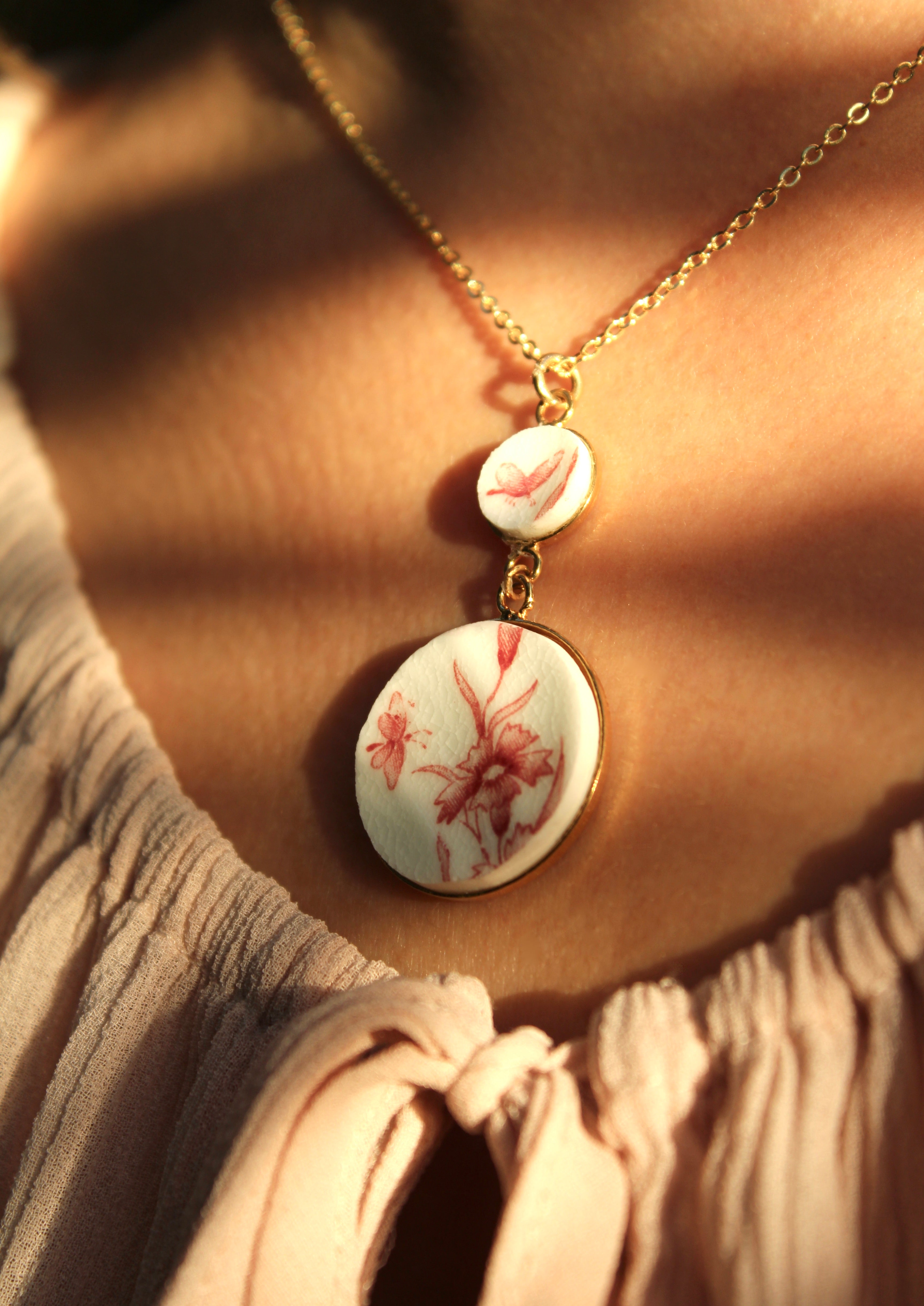 Collier Les deux papillons